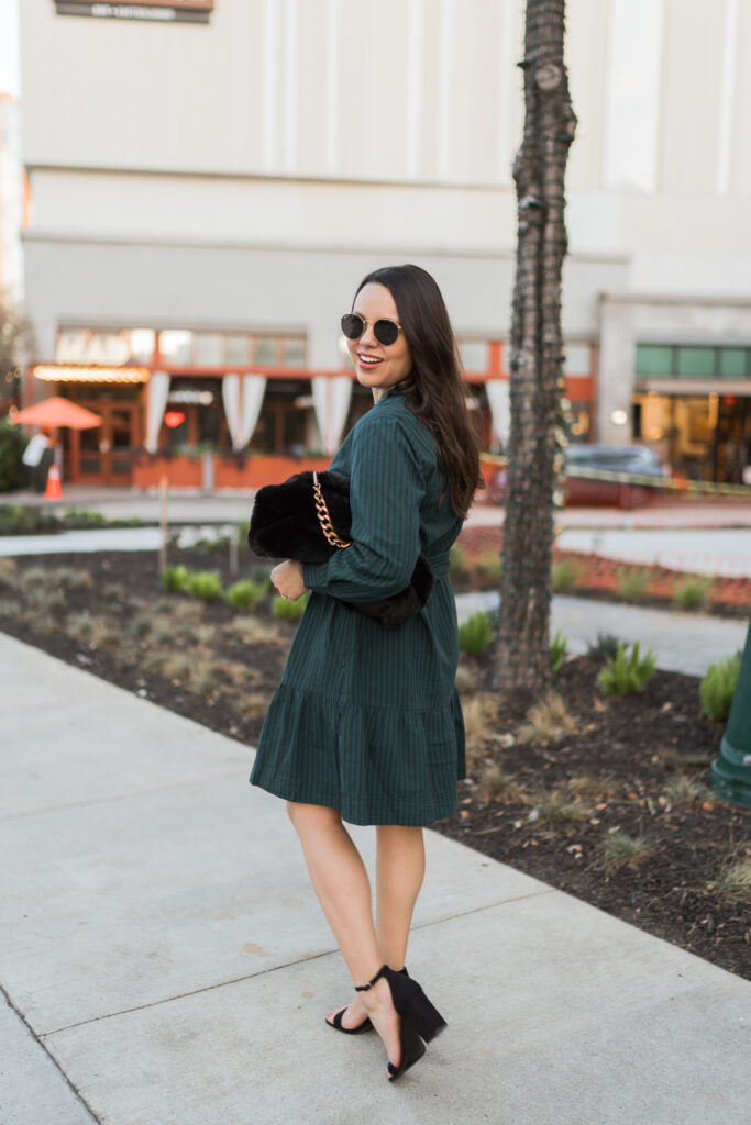 Green stripe dress that's affordable for the office or happy hour | Girl Wonder Life
