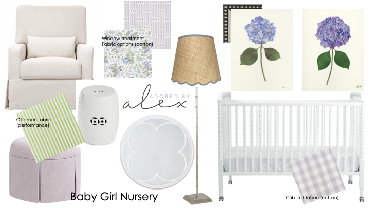Serene baby girl nursery mood board and inspiration for our newborn daughter | Girl Wonder Life
